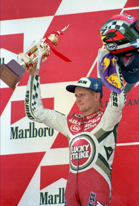 Schwantz wins the 1994 Japanese Grand Prix. Photo credit: Gary M. Prior/Getty Images
